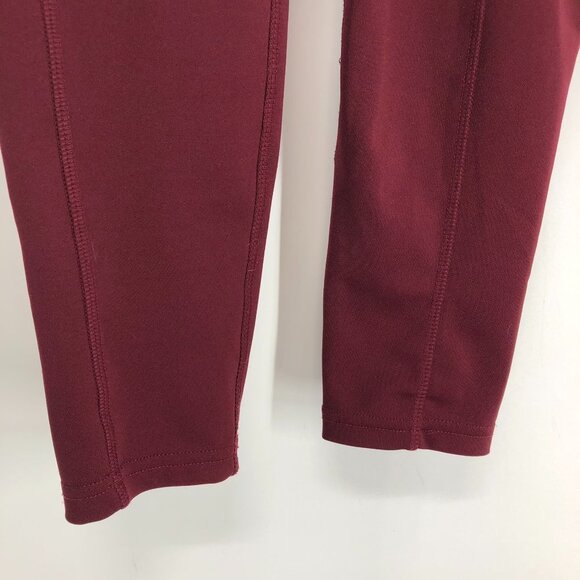 Pop Fit Athletic Leggings with Two Large Side Pockets Burgundy Size Medium - Picture 8 of 12